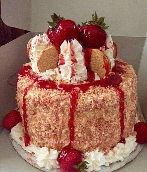 Strawberry shortcake cheesecake cutlet