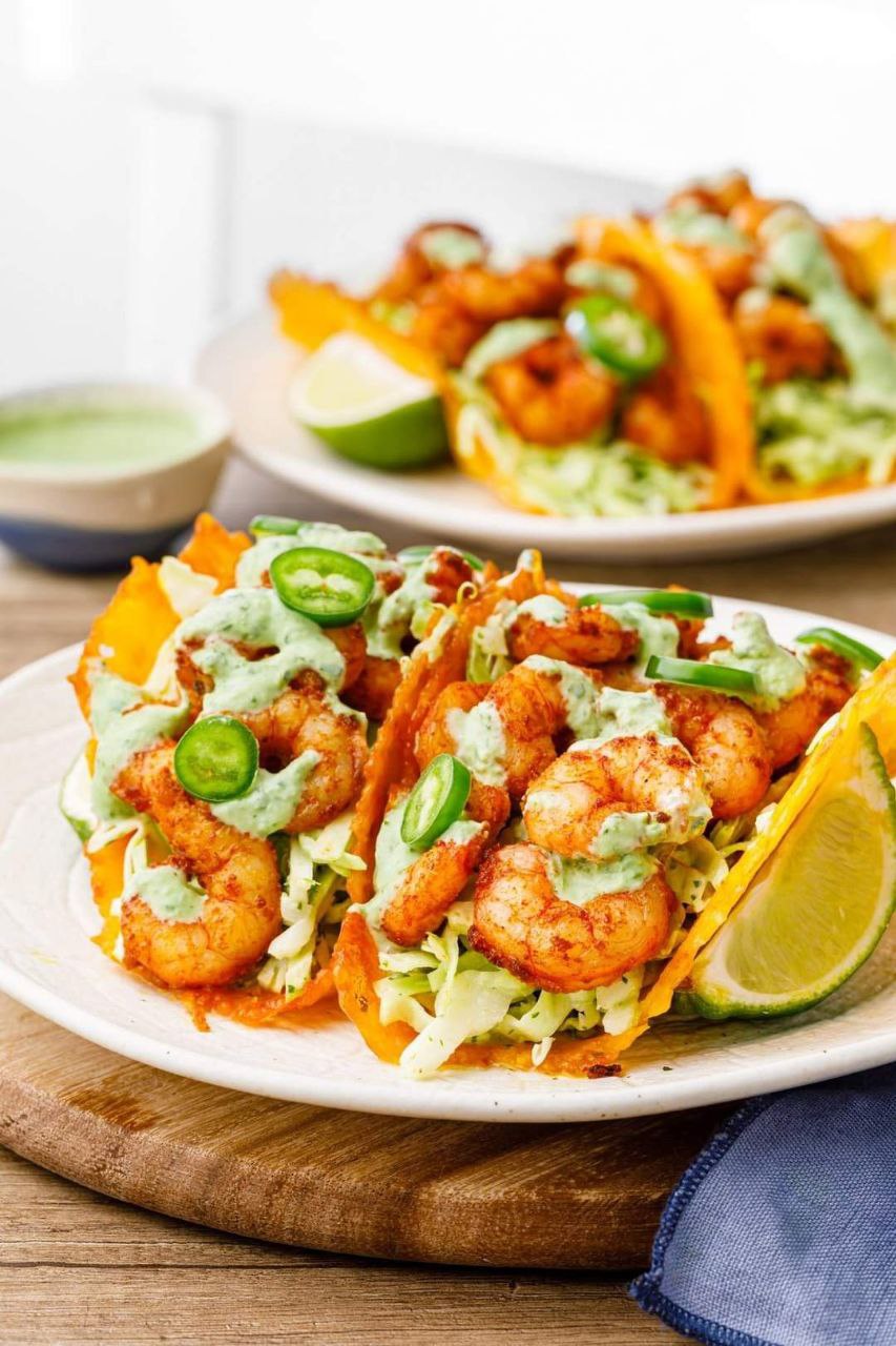 Rubbish Shell Keto Shrimp Tacos with Cilantro Lime SauceItssss Yummilicious